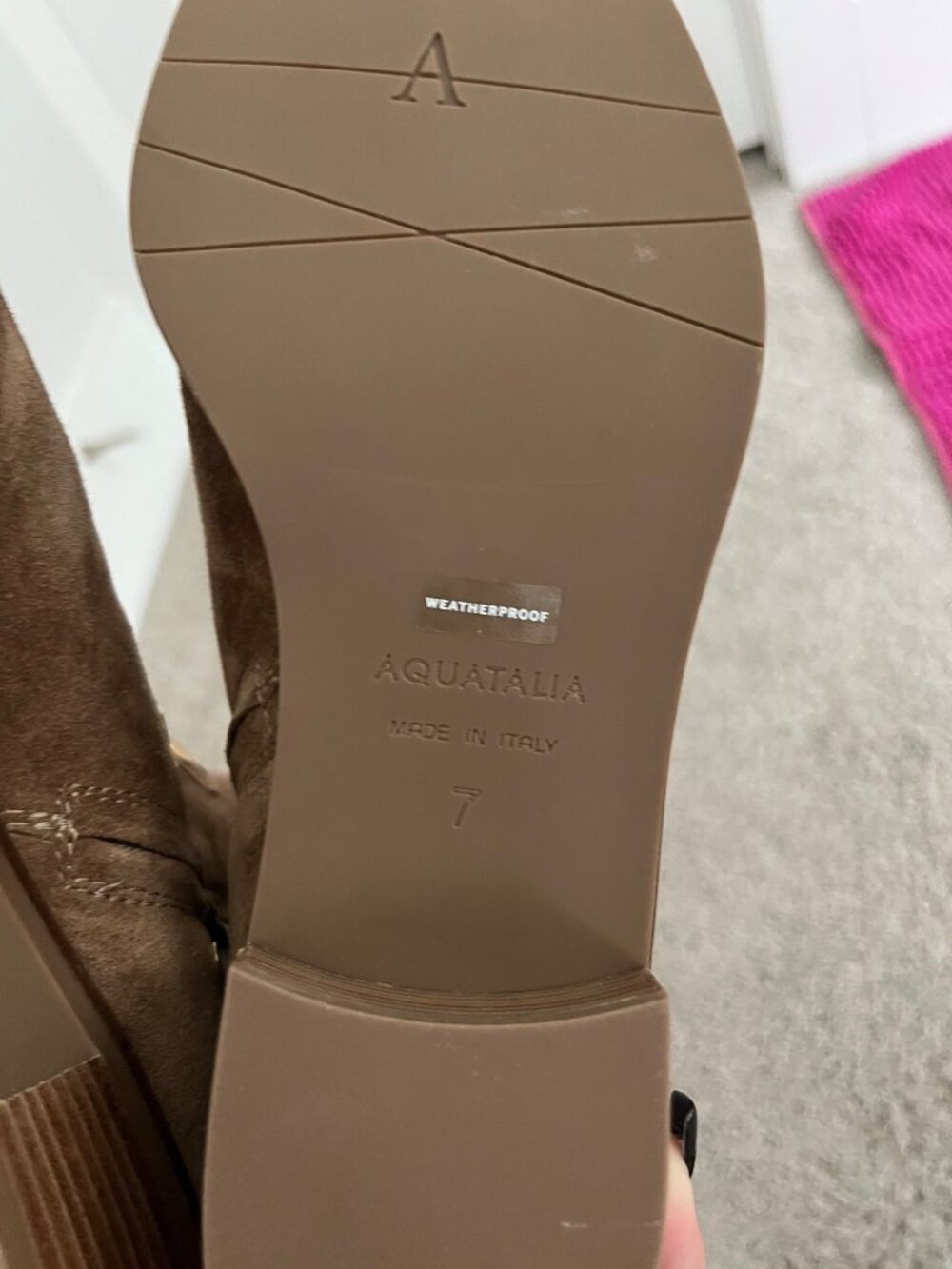 Aquatalia Ronalda Weatherproof Suede‎ Studded Ankle Boots Size 7 - Picture 7 of 7
